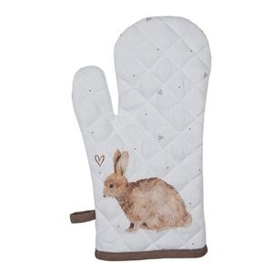 Bavlněná chňapka - rukavice s motivem králíčka a srdíček Bunnies in Love - 18*30 cm BSLC44 obraz