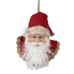 Závěsná dekorace hlava Santa s červenou čepicí - 10*9*28 cm 65268 obraz