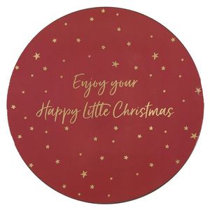 Červený servírovací talíř s hvězdičkami Happy Little Christmas - Ø 33*1 cm HLC85 obraz