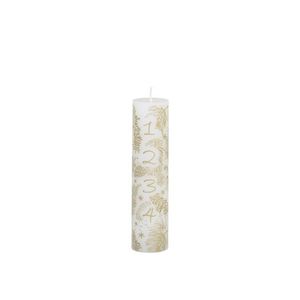 Bílo-zlatá adventní svíčka s čísly 1- 4 Advent Candle - Ø 5*20cm / 48h 71097101 obraz