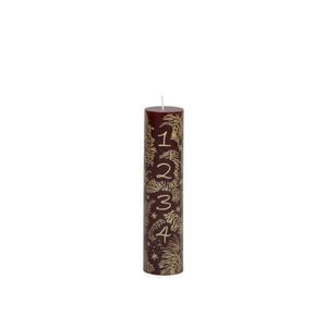 Červeno zlatá adventní svíčka s čísly 1- 4 Advent Candle - Ø 5*20cm / 48h 71097133 obraz