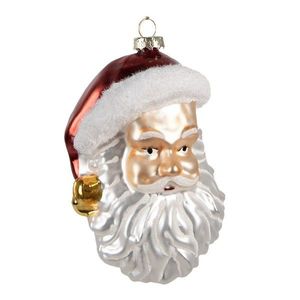 Vánoční skleněná ozdoba hlava Santa - 8*7*12 cm 6GL4347 obraz