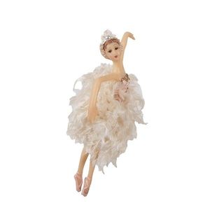 Závěsná dekorace Ballerina v peříčkové sukni - 11*2*15 cm 65264 obraz