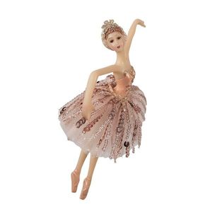 Závěsná dekorace Ballerina v růžové sukni - 11*2*15 cm 65265 obraz