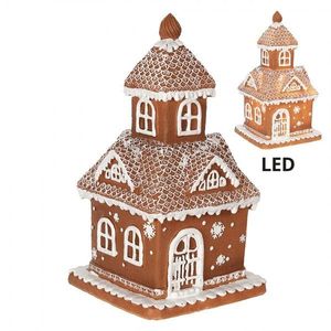 Vánoční perníková chaloupka s Led světýlky Gingerbread House - 14*14*25cm/ 3*AAA 6PR3983 obraz