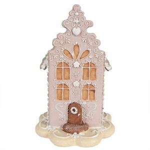 Růžová perníková chaloupka Gingerbread House - 13*13*20 cm 6PR3976 obraz