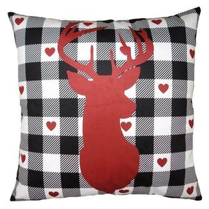 Bílo-červený povlak na polštář s jelenem White&Red Deer - 45*45 cm KT021.330 obraz