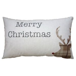 Béžový povlak na polštář s jelenem Merry Christmas - 30*50 cm NWV36-3 obraz