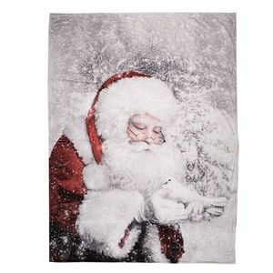 Vánoční plyšový pléd se Santou a holubičkou v zasněžené krajině - 130*170 cm KT060.142 obraz