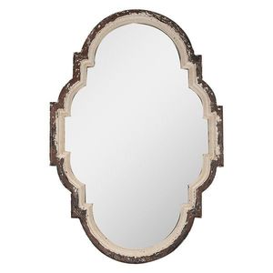 Béžovohnědé antik nástěnné zrcadlo s odřením Jilly - 63*4*91 cm 52S300 obraz