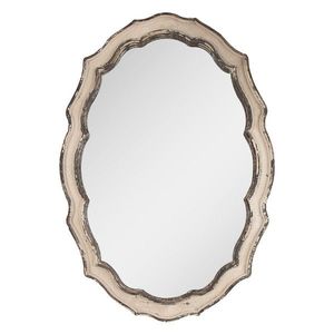 Šedobéžové antik nástěnné zrcadlo s odřením Billy - 52*3*75 cm 52S303 obraz