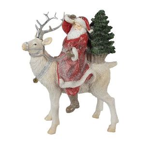 Vánoční dekorace socha Santa na sobíkovi - 20*11*26 cm 6PR3957 obraz