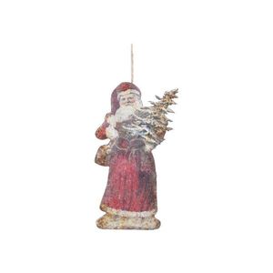 Vánoční kovová závěsná dekorace Santa Vintage - 16*30 cm 52045800 obraz