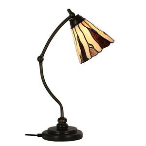 Béžovo-hnědá stolní lampa Tiffany Titto - Ø 27*51 cm E14/max 1*40W 5LL-6318 obraz