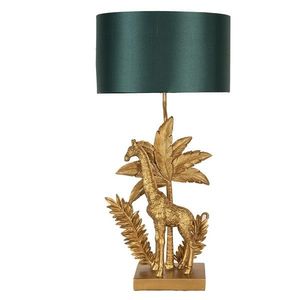 Zlatá stolní lampa s žirafou a zeleným stínidlem - 33*20*67 cm E27/max 1*60W 5LMC0023 obraz