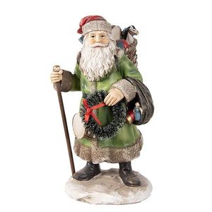 Vánoční dekorace socha Santa s nůší dárků - 12*10*20 cm 6PR3966 obraz