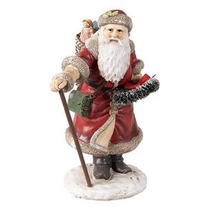 Vánoční dekorace socha Santa s nůší dárků - 14*12*20 cm 6PR3967 obraz