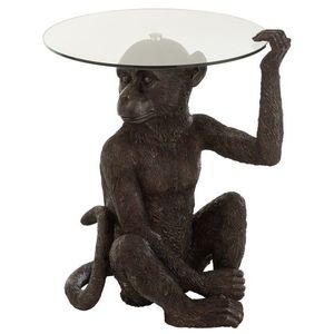 Odkládací kulatý stůl s nohou ve tvaru opice Ape Brown - 52*48*62 cm 21529 obraz