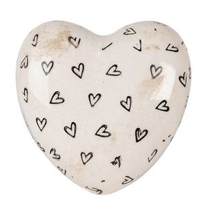 Béžové keramické dekorační srdce se srdíčky Hearti - 11*11*4 cm 6CE1656 obraz