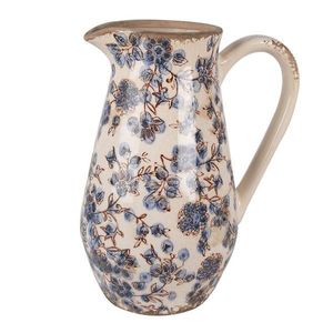 Dekorativní keramický džbán s modrými květy Blusia M - 20*14*25 cm 6CE1621M obraz