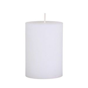 Bílá široká svíčka Rustic pillar white - Ø 7*10cm/ 40h 71049101 (71491-01) obraz