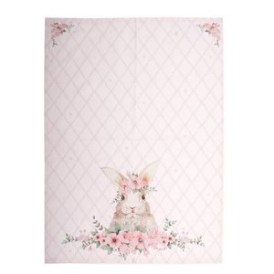 Růžová bavlněná utěrka s králíčkem Floral Easter Bunny - 50*70 cm FEB42-1 obraz