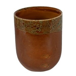 Hnědozelený keramický kalíšek na čaj - ∅ 7*8 cm / 0, 15L 6CEMU0140 obraz