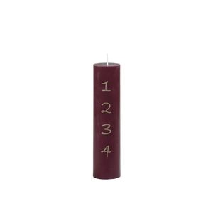 Červená adventní svíčka s čísly 1- 4 Advent Candle - Ø 5*20cm / 48h 71083634 (71836-34) obraz