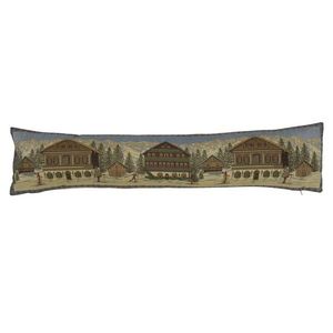 Béžový gobelinový dlouhý polštář horská chata Chalet - 90*15*20cm EVTKCBL obraz