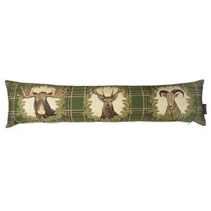 Béžovo-zelený gobelinový dlouhý polštář s jelenem Deer - 90*15*20cm EVTKGN obraz