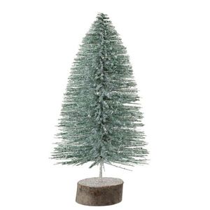 Dekorace zelený třpytivý vánoční stromeček Tree glitter - Ø 15*30 cm 97721 obraz
