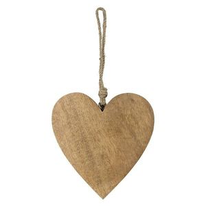 Dekorace přírodní dřevěné srdce na provázku L - 10*1, 5*10cm CIHHTH10 obraz