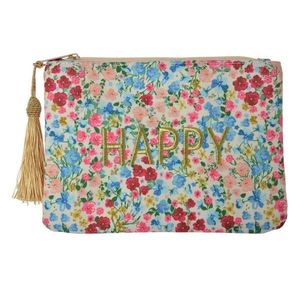 Barevná dámská toaletní taška s květy Happy - 21*15 cm JZMB0013 obraz