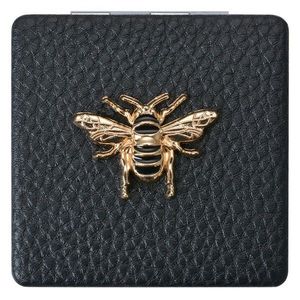 Černé příruční zrcátko do kabelky se včelkou - 6*6 cm JZSP0007Z obraz