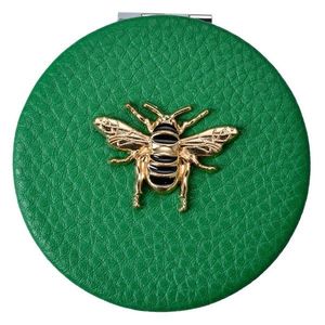 Zelené příruční zrcátko do kabelky se včelkou - Ø 6 cm JZSP0008GR obraz