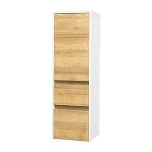 MEREO Opto koupelnová skříňka vysoká 125 cm, levé otevírání, bílá/dub Riviera CN934L obraz