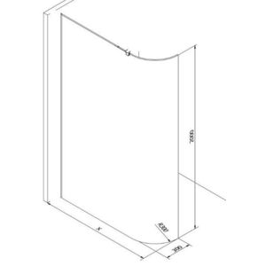 MEXEN KIOTO walk-in 110x200 cm 8mm, transparent samostatné sklo zaoblené 800-110-000-00-06 obraz