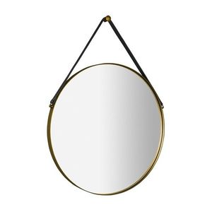 SAPHO ORBITER kulaté zrcadlo s koženým páskem ø 60cm, zlato mat ORT060G obraz