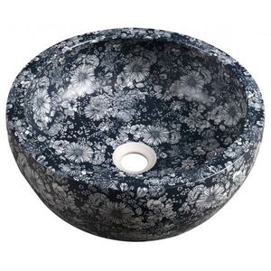 SAPHO PRIORI keramické umyvadlo na desku, Ø 41 cm, modré květy PI038 obraz