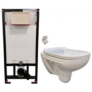 DEANTE Podomítkový rám, pro závěsné WC mísy bez tlačítka + WC bez oplachového kruhu Edge + SEDÁTKO CST_WC01 X EG1 obraz