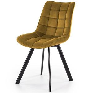 Židle K332 látka velvet/kov žlutá obraz