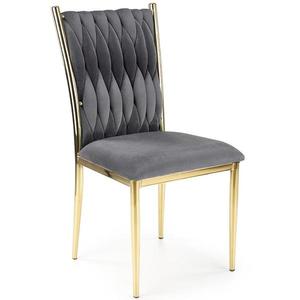 Židle K436 látka velvet/chrom popelavě šedá/zlatá obraz