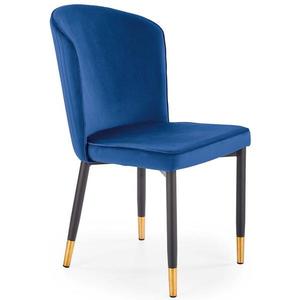 Židle K446 látka velvet/kov tmavě modrá obraz