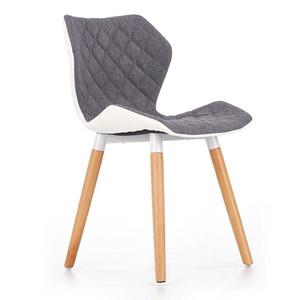 Židle K277 látka/eko kůže/dřevo šedá/bílá obraz