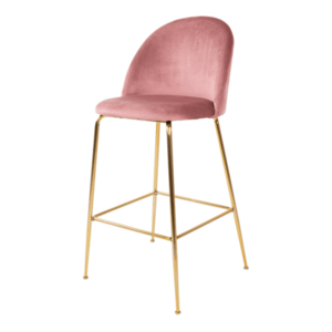 Barová židle LOESONNI růžová/zlatá obraz