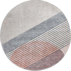 Pratelný kulatý koberec ve světle růžovo-šedé barvě ø 120 cm Yuvarlak – Vitaus obraz