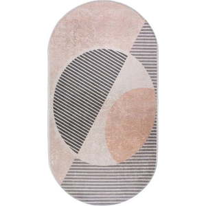 Pratelný koberec ve světle růžovo-krémové barvě 60x100 cm Oval – Vitaus obraz