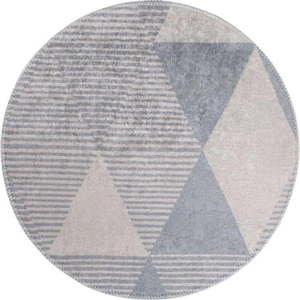 Šedý pratelný kulatý koberec ø 120 cm Yuvarlak – Vitaus obraz