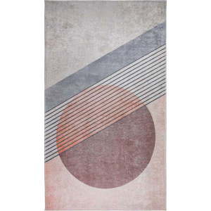 Pratelný běhoun ve světle růžovo-šedé barvě 80x200 cm – Vitaus obraz