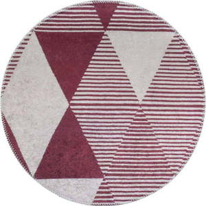 Vínový pratelný kulatý koberec ø 120 cm Yuvarlak – Vitaus obraz